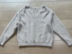 ITEMS アーバンリサーチアイテムズ ミニシャギー Vネックニット アイボリー