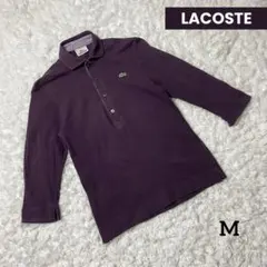 ラコステ　LACOSTE ポロシャツ　パープル　刺繍ロゴ　レディース　M