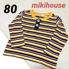 【美品】　ミキハウス ストライプ Tシャツ 80