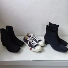 黒のスエードブーツ 中ヒール