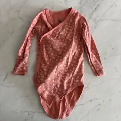 プチバトー　オーガニックコットン 花柄長袖ボディスーツ 12m