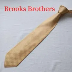 ブルックスブラザーズ ネクタイ 黄 小紋柄 シルク 上品デザイン【n5176】