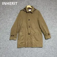 INHERIT ブラウン ステンカラーコート　フード付き