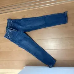 LAUREN ブルーデニム ストレートレッグパンツ