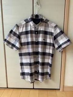 BURBERRY BLACK LABEL ロゴ刺繍　半袖シャツ チェック柄のサムネイル