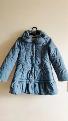 ポンポネットpomponettoダウンジャケットコート140ブルーグレー