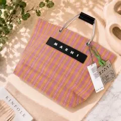 【新品】MARNI MARKETトートバッグ ピンク系 ギンガムチェック柄のサムネイル