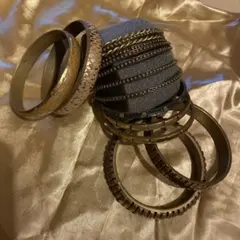 ゴールド系メタルバングル 15本セット