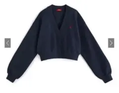 POLO 刺繍スウェットショート丈カーディガンF