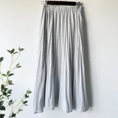 BAYFLOW ランダム プリーツ ロング スカート ゴム グレー