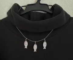 魚形ペンダントネックレス　ピンク