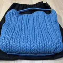 希少♡MARNI マルニ レザー ゴールド チェーン ハンドバッグ ブルー 