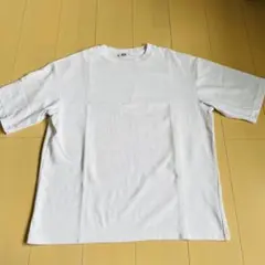 ホワイトUNIQLO U エアリズムコットンオーバーサイズtシャツ　XL