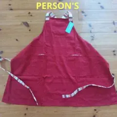 新品 PIERSON'S 赤い エプロン ストライプ 肩紐のサムネイル