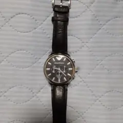 EMPORIO ARMANI クロノグラフ 腕時計 ブラック　ジャアンク