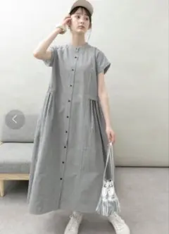 UR Lab. グレー シャツワンピース