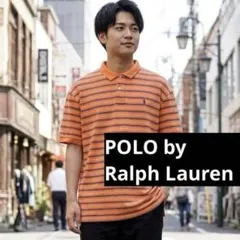 Polo by Ralph Lauren 半袖ポロシャツ オレンジ ボーダ XL