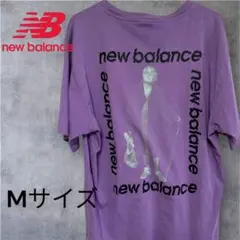 【美品】ニューバランス バックプリント Tシャツ　パープル JPN:L