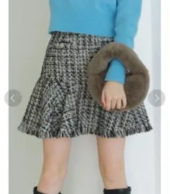 LILY BROWN フリンジツイードミニスカートS
