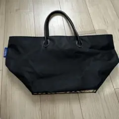 バーバリーブルーレーベル チェック ハンドバッグ ブラック