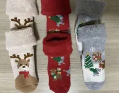 ［H&M］ベビー靴下 3足セット/クリスマス・トナカイデザイン