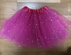 ピンク チュールスカート 星モチーフ