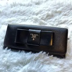 ギャランティカード有⭐︎PRADA 長財布 サフィアーノ フィオッコ 黒