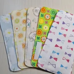 《No.380》6重ガーゼハンカチ☆ハーフサイズ☆5枚