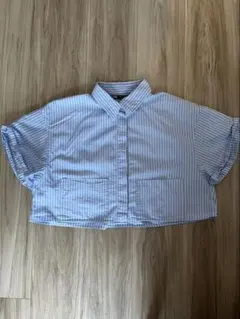 ZARA ストライプ クロップドシャツ