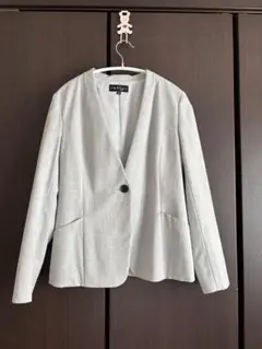 INDIVI インディヴィ　ノーカラーソフトギャバジャケット