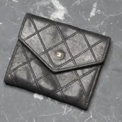 CHANELヴィンテージミニウォレットゴールド金具シャネル財布CCマークブラックのサムネイル