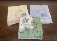 【新品未使用】WEDGWOOD ハンカチ3枚Wild Strawberry