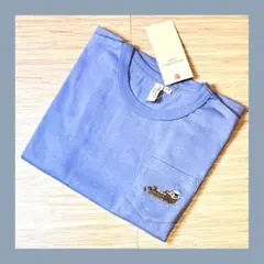 SM2Lagom ラッコ刺繍 フレンチスリーブ Tシャツ　新品　ブルー　　男女のサムネイル