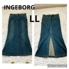 インゲボルグ　後ろスリットデニムスカート ストレッチ マキシ丈　ピンクハウス