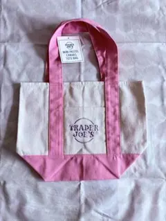 Trader Joe's ミニパステルキャンバストートバッグ ピンク　1枚