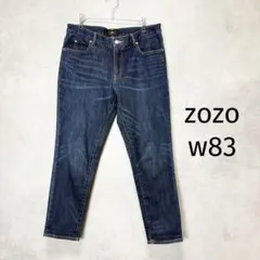 【美品】 ZOZO スキニーデニムパンツ　w83㎝ 濃ブルー オールシーズンのサムネイル