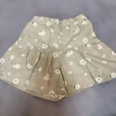 120センチ　キュロット　小花柄　ポケット　女の子　ベージュ　グレージュ