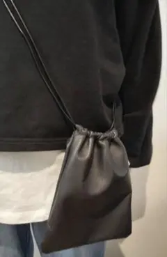 本革　巾着 ショルダーバッグ　注文受付中！！