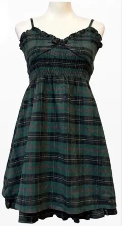 LIZ LISA doll キャミワンピース グリーンフリル チェック柄