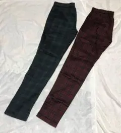 ユニクロチェック柄スキニー セット