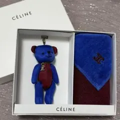 希少CELINE ベアチャーム くま ストラップ タオルハンカチセット セリーヌ