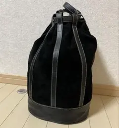 VIA DEMIZON黒 スエード レザー ドローストリングバッグ