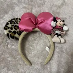 ディズニー　ミニーマウス ヒョウ柄カチューシャ