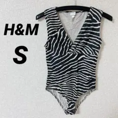 値下げ歓迎★ H&M 【S】ゼブラ柄 ボディスーツ タンクトップ レディース