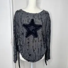 Y2K star damage tops韓国 グランジ 地底人 パンク 1