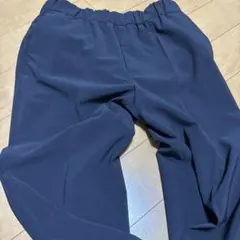 ネイビー スラックス ゴムウエスト