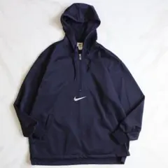 【美品】NIKE 90S センターロゴアノラックパーカー Mサイズ ネイビー