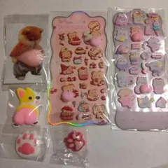 柴犬　ぷにぷに　シール　お腹　お尻　シリコン　おしりシール　くま　肉球