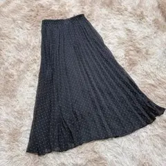 アースミュージックアンドエコロジー (F) ドット柄 プリーツスカート ブラックのサムネイル