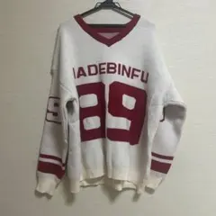 オーバーサイズ Vネック ニット